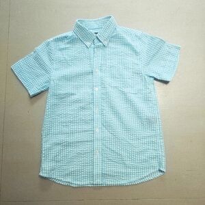 Boys Size 10 E• land Seersucker Short Sleeve Button Down